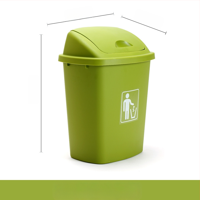 Plastmasas atkritumu tvertne ar šūpojošu vāku, 12 l vai vairāk tilpums, barreļa forma, komerciālai izmantošanai