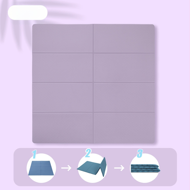 Йога мат, преносим сгъваем за почивка и спорт, противохлъзгащ, 250 г, 8 мм, ТПЕ, минималистичен дизайн, възможност за персонализация