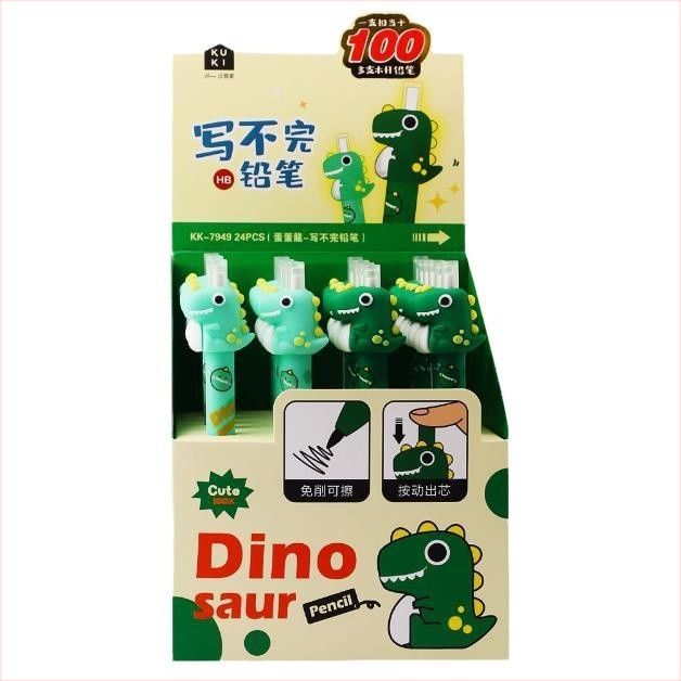 Kustīgs mehāniskais zīmulis, modelis 7949 Egg Dragon, silikona korpuss, plastiska ārējā apvalks, nepārtraukta rakstīšana, kastē 24 gab.