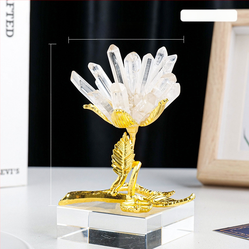 Krištolo žiedų klasterio medžio dekoras, rankų darbas, geometrinis stilius, Apeng Crystal Crafts