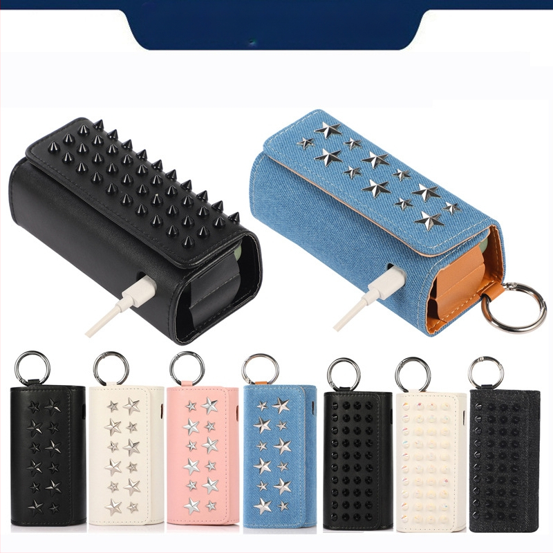 Aizsargājošs ādas gadījumā ar uzglabāšanas funkciju IQO 4.0 ILUM, 6. un 7. paaudze, japāņu stila gaišs luksuss, drukāts logo, Econlike