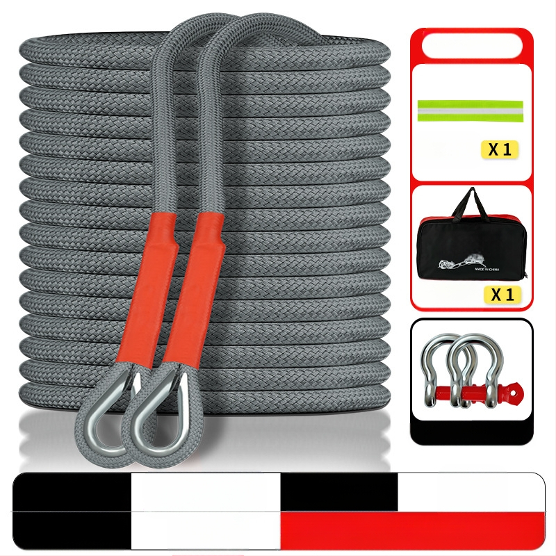 Автомобилно въже за теглене за офроуд – нейлон, Niubude; сила над 1000 lbs; основни приложения: ремарке и спасяване; подходящо за офроуд превозни средства, леки автомобили и мотоциклети