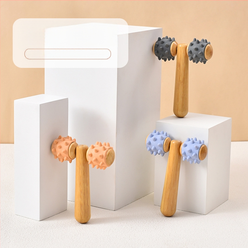 Prijenosni drveni masažni štapić, ručni masažni valjak s prilagođenim logom, 110 g