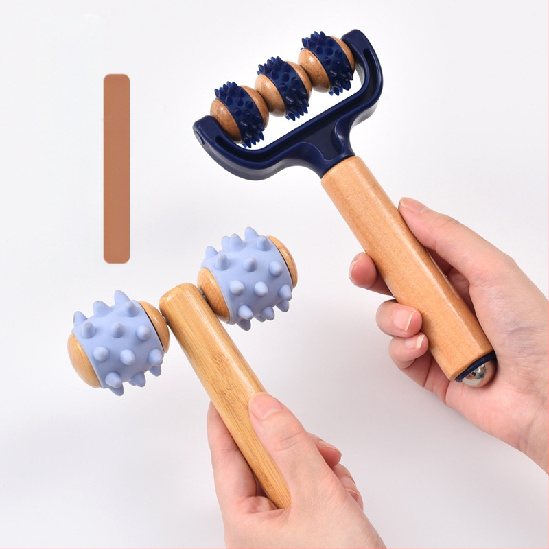 Prijenosni drveni masažni štapić, ručni masažni valjak s prilagođenim logom, 110 g