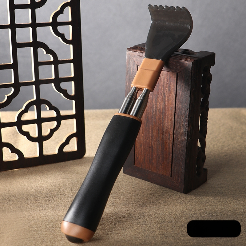 Česaljka za svrbež od nehrđajućeg čelika, teleskopska dvostruka šipka, protiv rotacije, za leđa