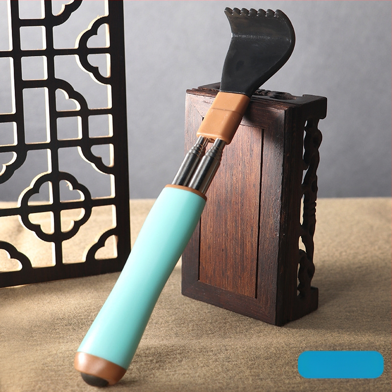 Česaljka za svrbež od nehrđajućeg čelika, teleskopska dvostruka šipka, protiv rotacije, za leđa