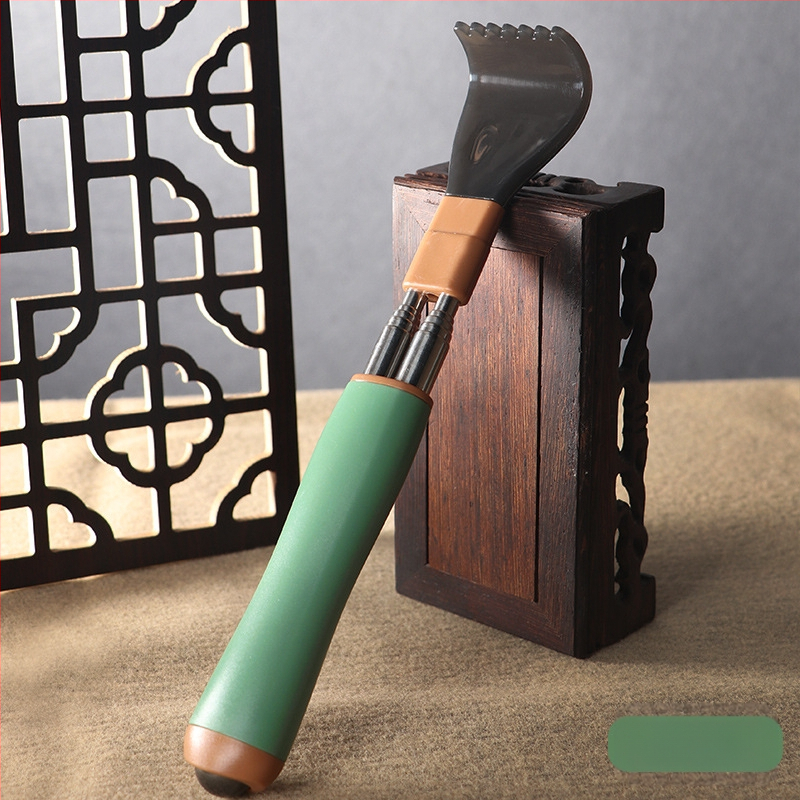 Česaljka za svrbež od nehrđajućeg čelika, teleskopska dvostruka šipka, protiv rotacije, za leđa