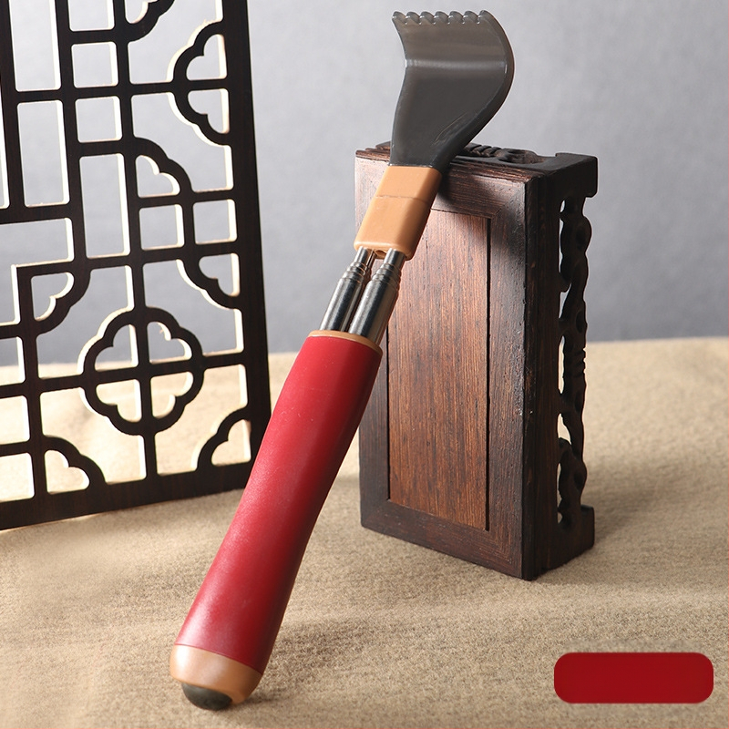 Česaljka za svrbež od nehrđajućeg čelika, teleskopska dvostruka šipka, protiv rotacije, za leđa