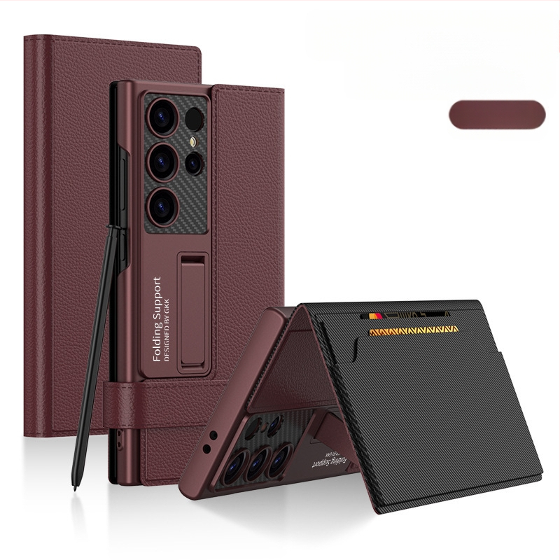 Θήκη κινητού Samsung S24/S25 Ultra με θήκη για κάρτες, πορτοφόλι και βάση – TPU+PC, θερμή πρέσα, ανθεκτική σε κραδασμούς