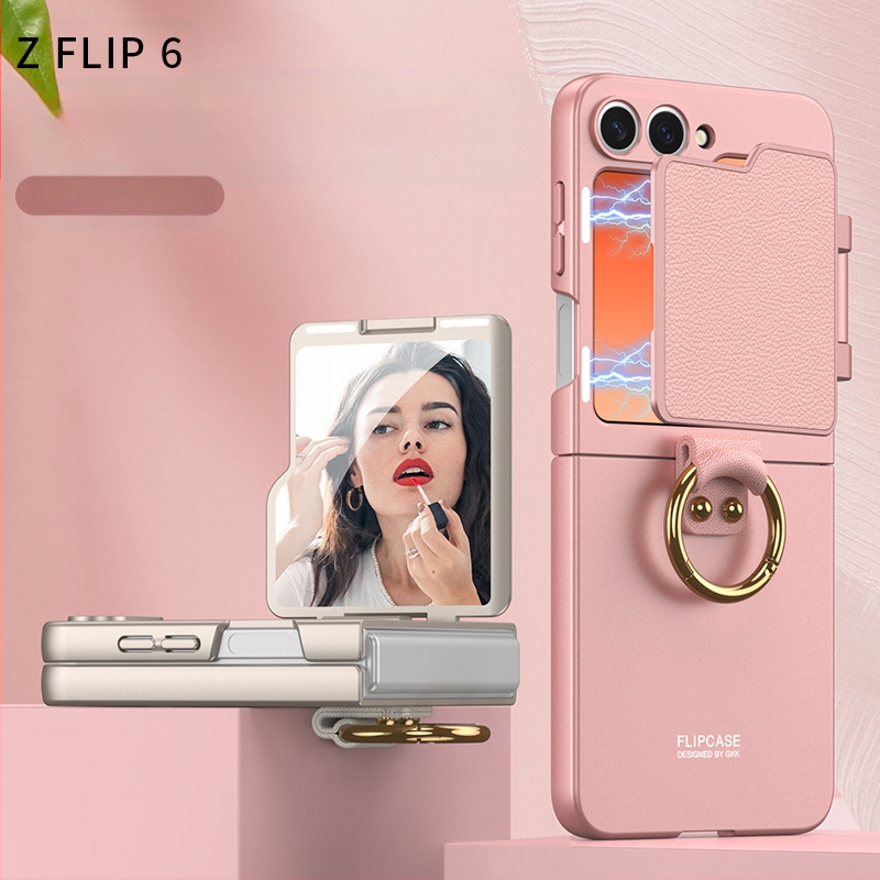 Samsung Galaxy Z Flip6 tālruņa vāciņš ar ultra-plānu skaistuma gredzeniem, aizmugures pārklājuma tips, PC materiāls, injekcijas liešana, pielāgojama