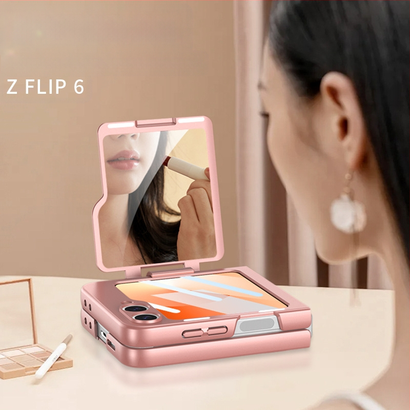 Samsung Galaxy Z Flip6 tālruņa vāciņš ar ultra-plānu skaistuma gredzeniem, aizmugures pārklājuma tips, PC materiāls, injekcijas liešana, pielāgojama