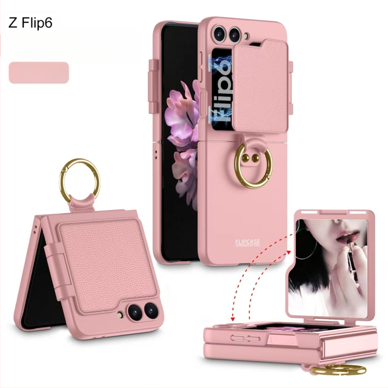 Samsung Galaxy Z Flip6 tālruņa vāciņš ar ultra-plānu skaistuma gredzeniem, aizmugures pārklājuma tips, PC materiāls, injekcijas liešana, pielāgojama