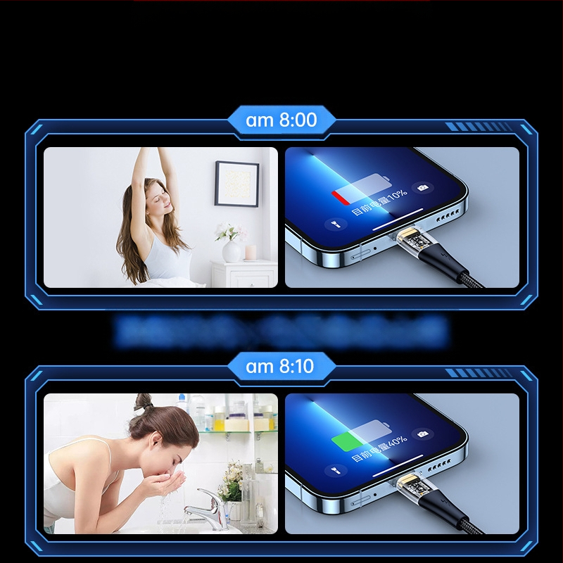 Καλώδιο Type-C με πλεγμένο σχέδιο για γρήγορη φόρτιση, 100W, βύσμα με μία κεφαλή, για smartphones Huawei/Honor Android