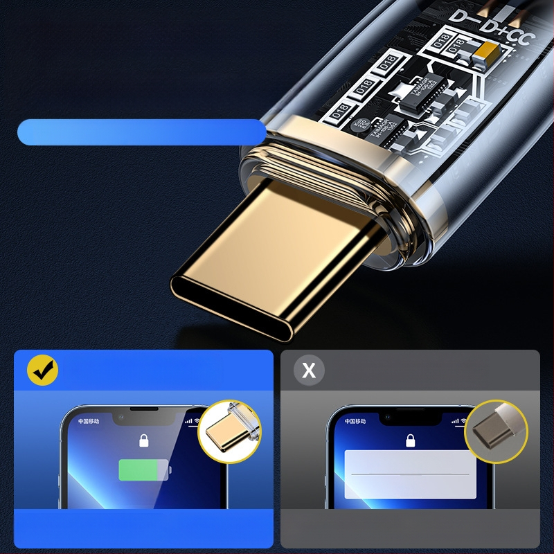 Καλώδιο Type-C με πλεγμένο σχέδιο για γρήγορη φόρτιση, 100W, βύσμα με μία κεφαλή, για smartphones Huawei/Honor Android