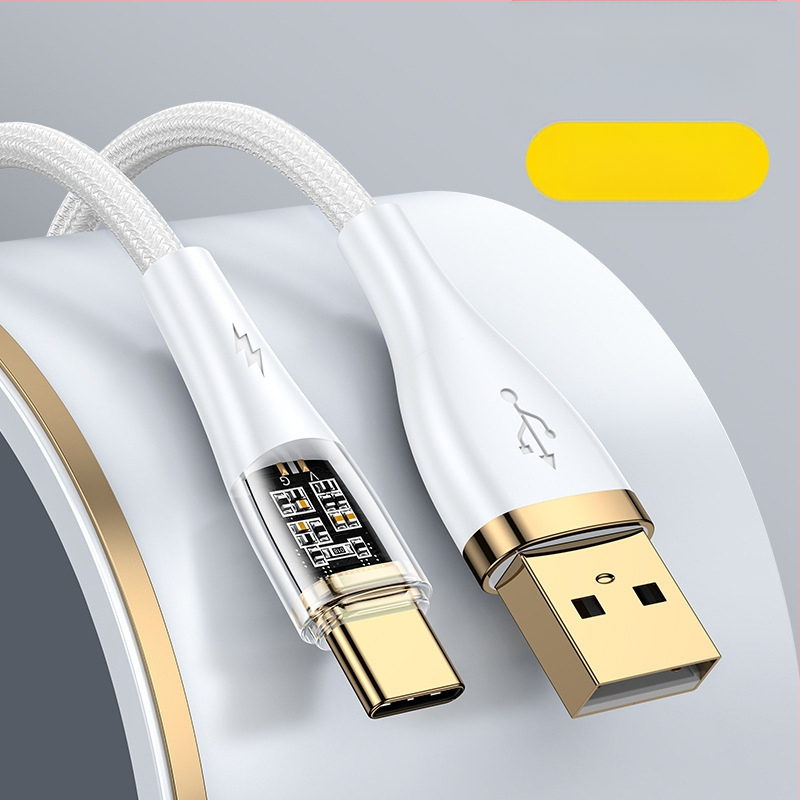 Καλώδιο Type-C με πλεγμένο σχέδιο για γρήγορη φόρτιση, 100W, βύσμα με μία κεφαλή, για smartphones Huawei/Honor Android