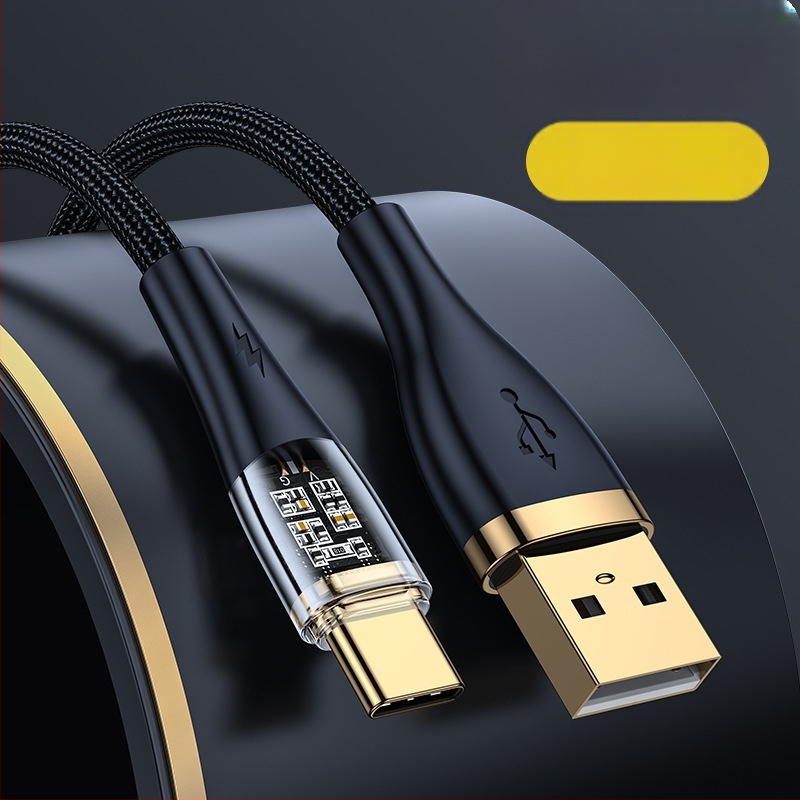 Καλώδιο Type-C με πλεγμένο σχέδιο για γρήγορη φόρτιση, 100W, βύσμα με μία κεφαλή, για smartphones Huawei/Honor Android