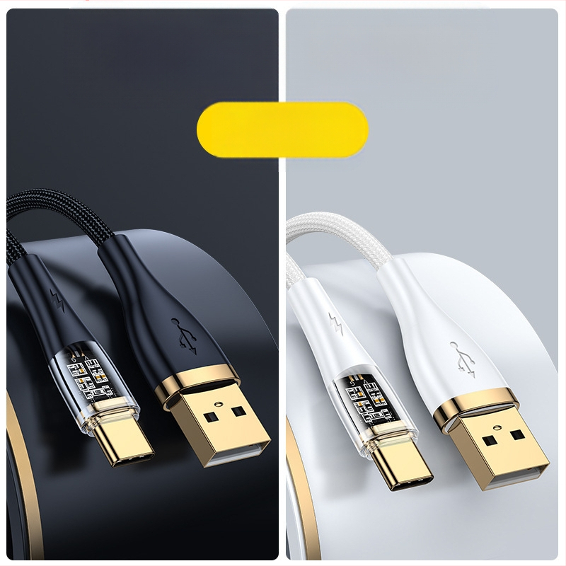 Καλώδιο Type-C με πλεγμένο σχέδιο για γρήγορη φόρτιση, 100W, βύσμα με μία κεφαλή, για smartphones Huawei/Honor Android