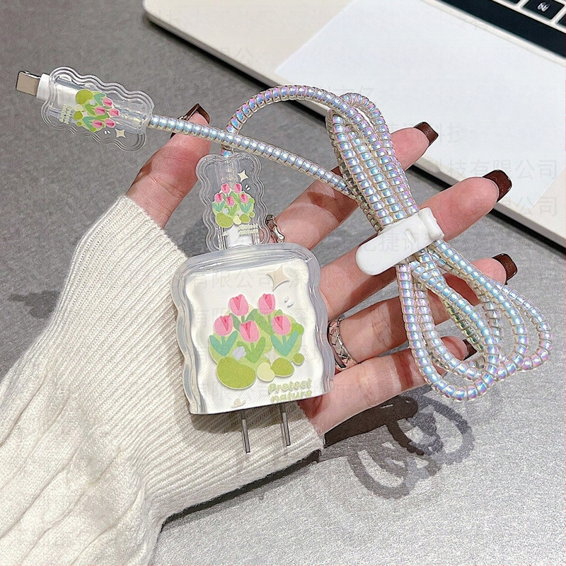 Yijiexun Προστατευτικό κάλυμμα φορτιστή Apple 20W με κλιπ καλωδίου δεδομένων και προστασία από θραύση