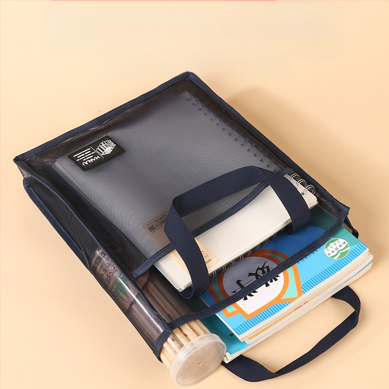 Caurspīdīga neilona režģa dokumentu soma skolēniem, modelis HJ-888, zīmols Korean Set, iepakojums viens