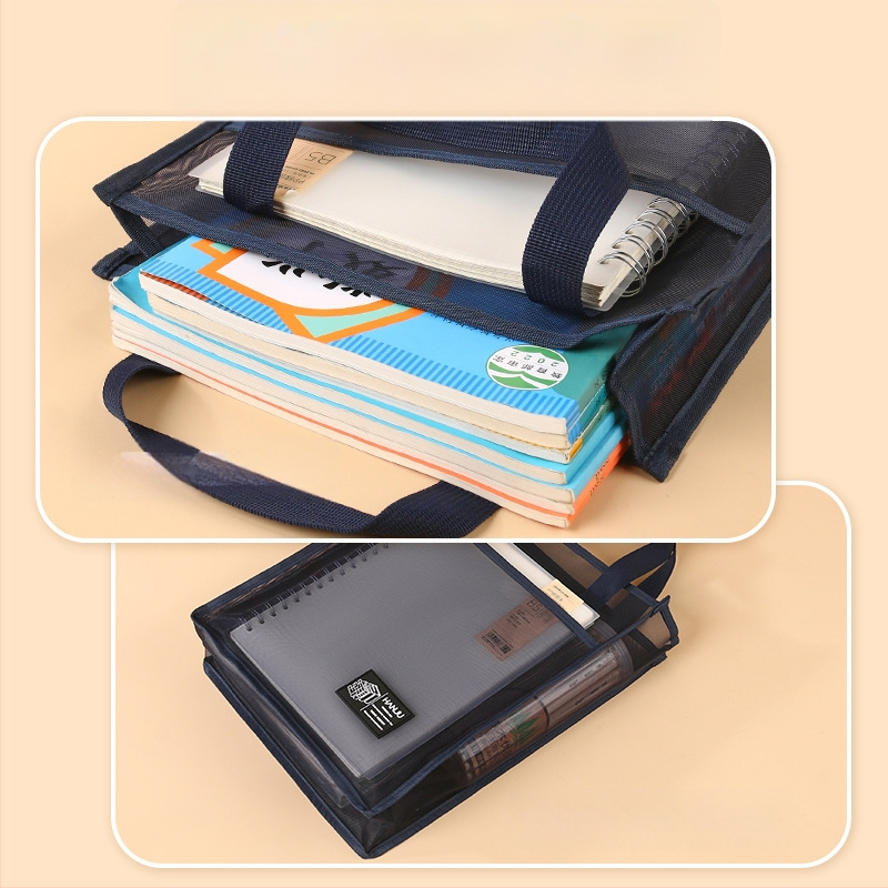 Caurspīdīga neilona režģa dokumentu soma skolēniem, modelis HJ-888, zīmols Korean Set, iepakojums viens