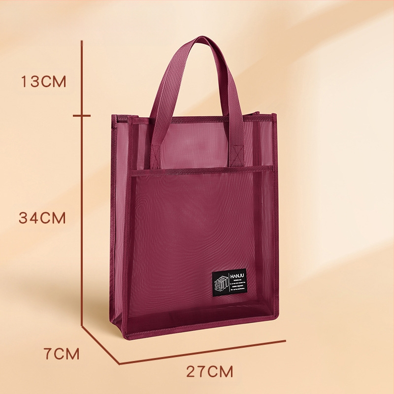 Caurspīdīga neilona režģa dokumentu soma skolēniem, modelis HJ-888, zīmols Korean Set, iepakojums viens