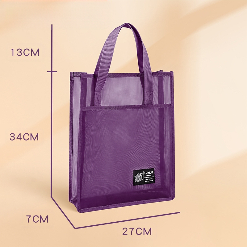 Caurspīdīga neilona režģa dokumentu soma skolēniem, modelis HJ-888, zīmols Korean Set, iepakojums viens