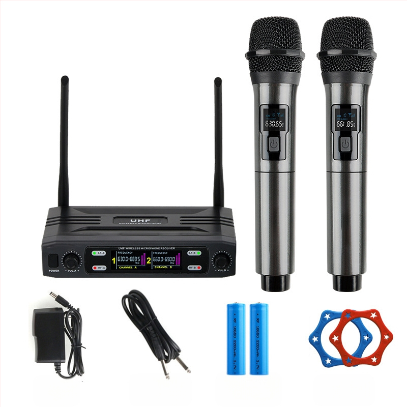 Οικιακό μικρόφωνο KTV Karaoke με LED οθόνη και ενισχυτή; εύρος απόκρισης συχνότητας 100 Hz–20 kHz; SNR ≥60 dB; ισχύς εξόδου 5 W; αποσπώμενη μπαταρία 800–1000 mAh