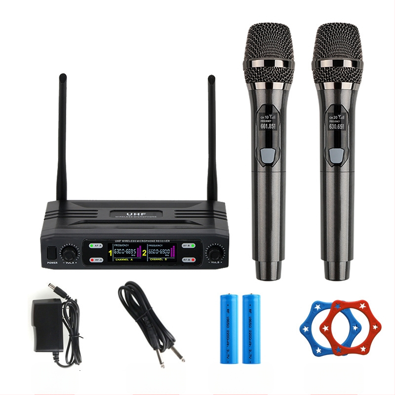 Οικιακό μικρόφωνο KTV Karaoke με LED οθόνη και ενισχυτή; εύρος απόκρισης συχνότητας 100 Hz–20 kHz; SNR ≥60 dB; ισχύς εξόδου 5 W; αποσπώμενη μπαταρία 800–1000 mAh