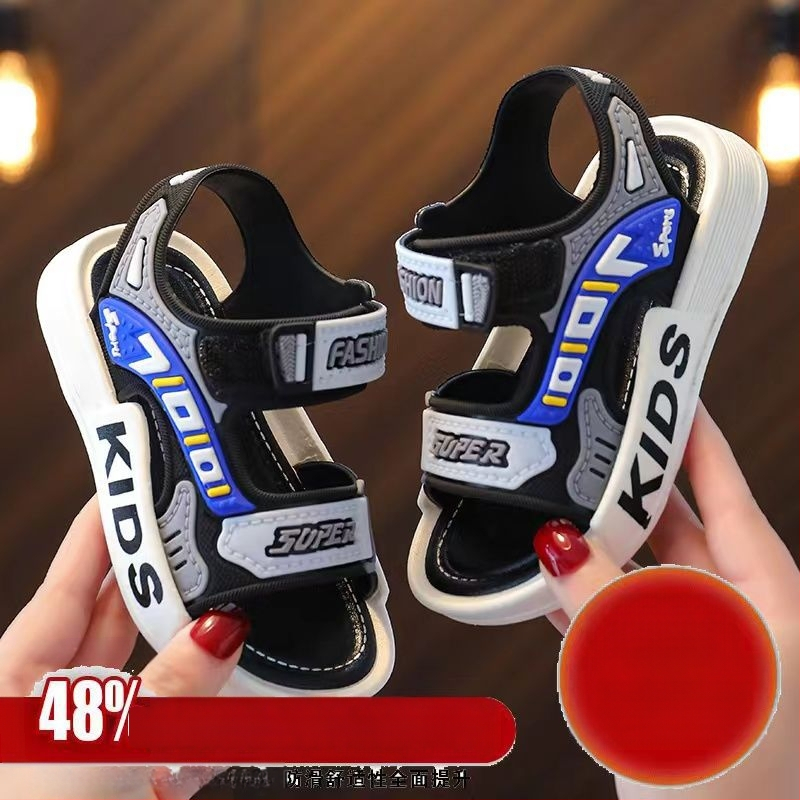 Bērnu pludmales sandales zēniem, Korejas stila, PVC augšdaļa, PU zole, vecums 1–3 gadi