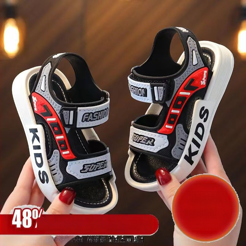 Bērnu pludmales sandales zēniem, Korejas stila, PVC augšdaļa, PU zole, vecums 1–3 gadi