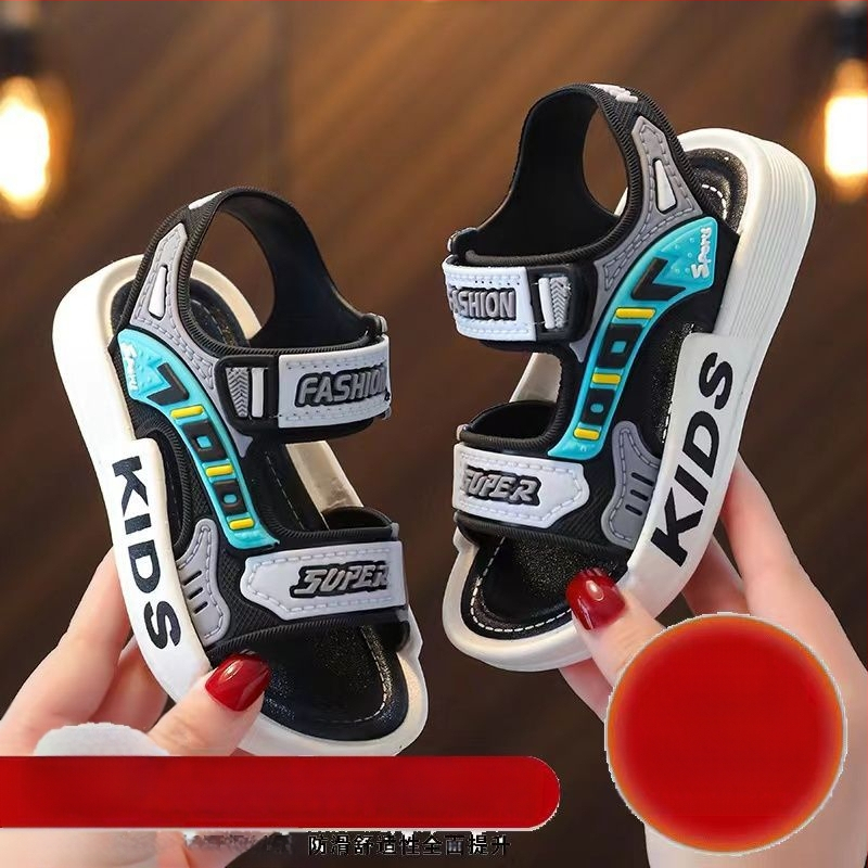 Bērnu pludmales sandales zēniem, Korejas stila, PVC augšdaļa, PU zole, vecums 1–3 gadi