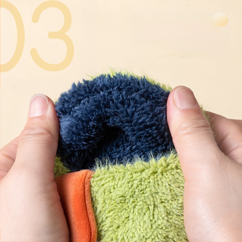 Ziemas bērnu kokvilnas čības ar dinosaura tēlu, neslīdoša TPR zole, biezinātas, viegli uzvilkt, vecums 1–6 gadi