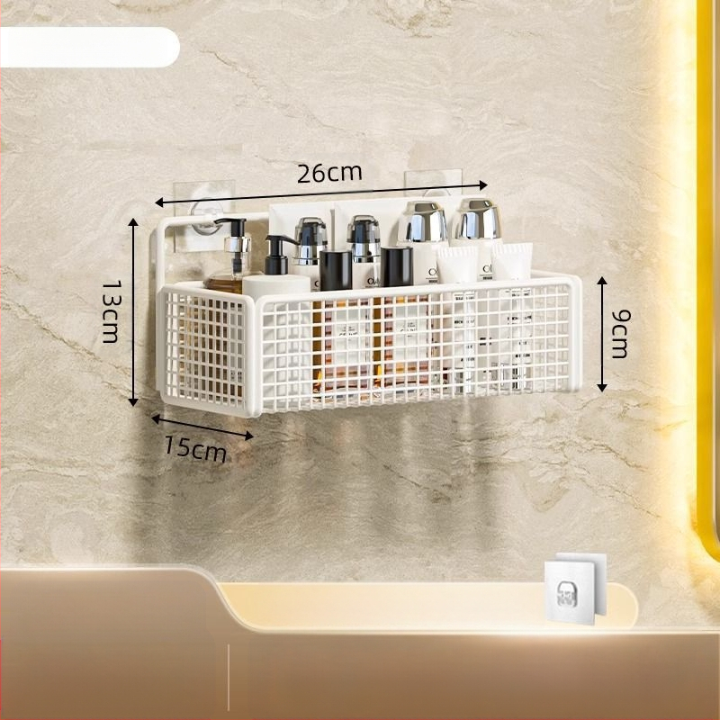 Željezni zidni regaľ za kupaonicu, skladišna polica, stil lagan luksuz, montaža bez bušenja