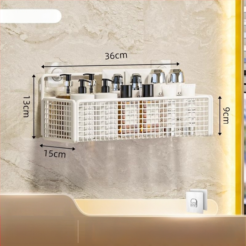 Željezni zidni regaľ za kupaonicu, skladišna polica, stil lagan luksuz, montaža bez bušenja