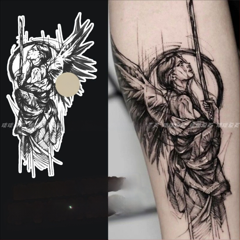 Feier Art стикер за тяло – Ukiyo-e японски стил, флорален мотив за полупръкав, водоустойчив, издръжлив, без отблясъци, полупостоянен