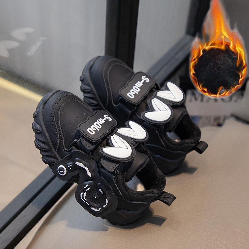 Bērnu sporta kurpes, PU augšējā daļa, gumijas zole, pretslīdēšana, silti un izturīgi, aizdare ar Velcro, bērniem 4–12 gadi