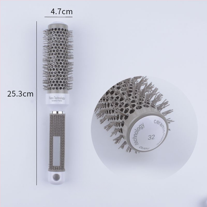Curling matu ķemme — profesionāla stilizēšana, ABS materiāls, keramikas rullis, alumīnija caurule