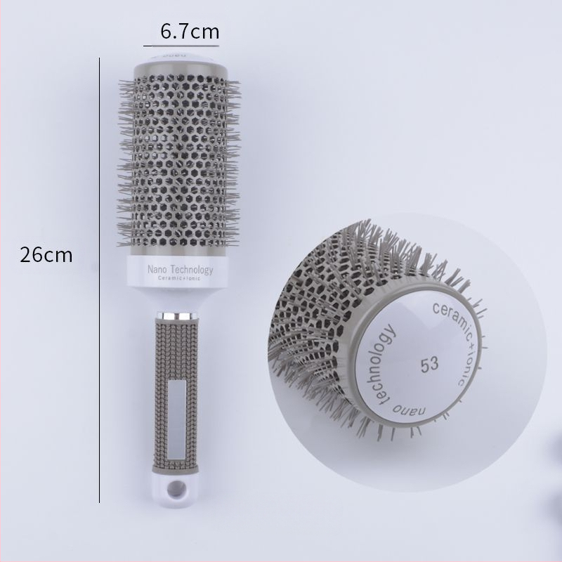 Curling matu ķemme — profesionāla stilizēšana, ABS materiāls, keramikas rullis, alumīnija caurule