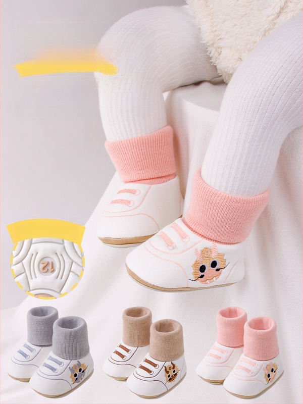 Badumao Zīdaiņu zeķes - Karikatūru raksts, combed kokvilna, elpojošas un sviedru uzsūcošas, 1-3 gadiem, ziemas-pavasara-rudens