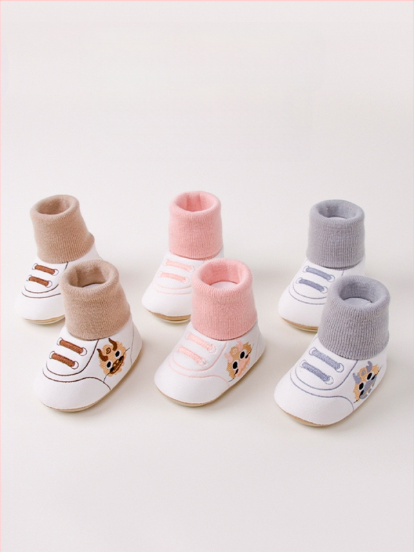 Badumao Zīdaiņu zeķes - Karikatūru raksts, combed kokvilna, elpojošas un sviedru uzsūcošas, 1-3 gadiem, ziemas-pavasara-rudens