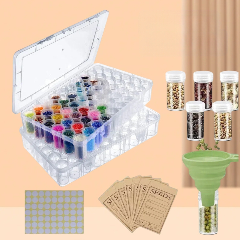 Пластмасова кутия за съхранение на мъниста за диамантено рисуване с 60/120 отделения, прост и модерен стил, подходяща за пътуване, настолен и дневна стая