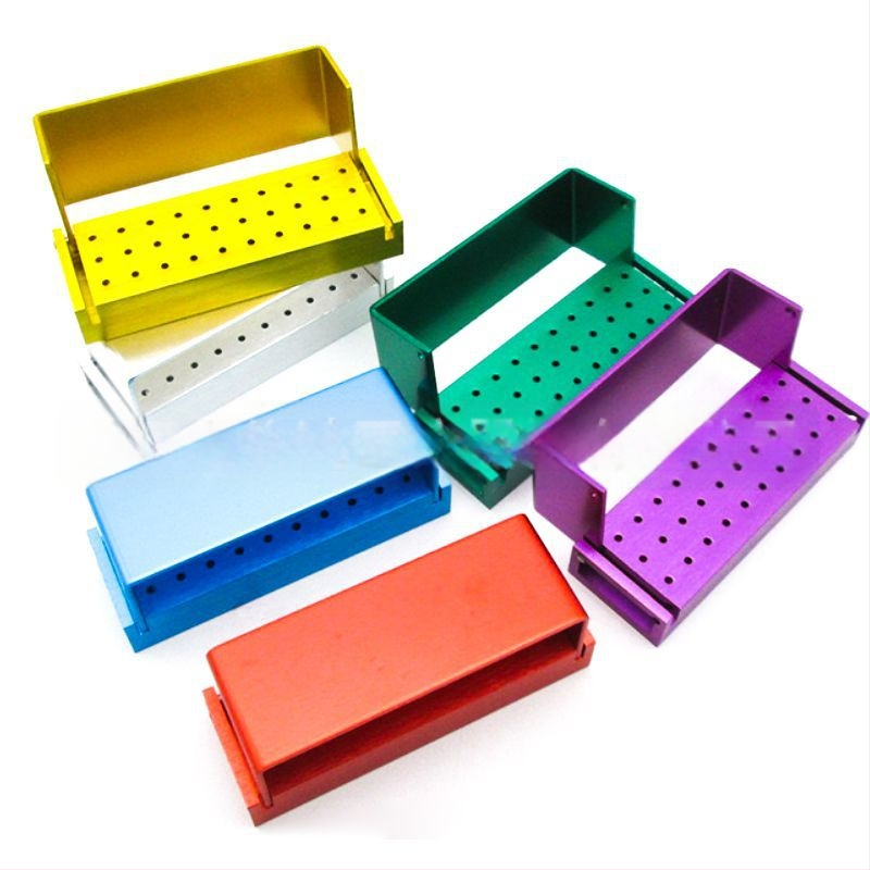 Zobārstniecības adatu uzglabāšanas kastīte, metaliska, 30 atveres, sterilizācija, augstas temperatūras izturība, JUMTOP