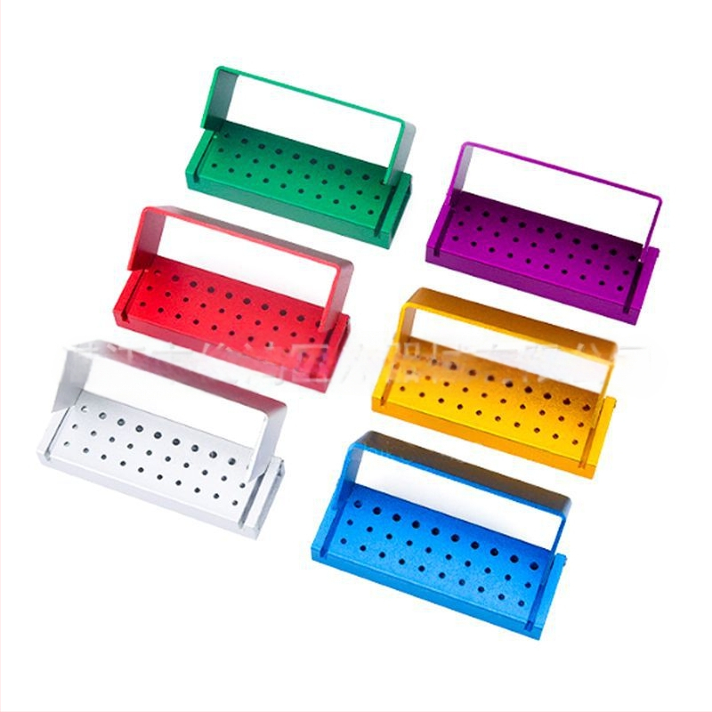 Zobārstniecības adatu uzglabāšanas kastīte, metaliska, 30 atveres, sterilizācija, augstas temperatūras izturība, JUMTOP