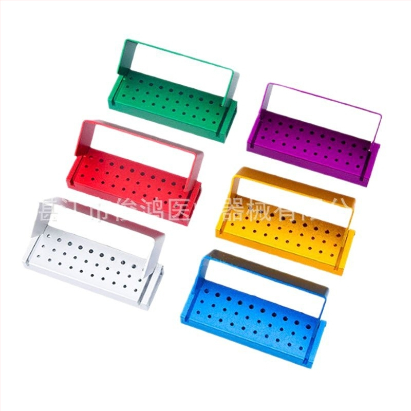 Zobārstniecības adatu uzglabāšanas kastīte, metaliska, 30 atveres, sterilizācija, augstas temperatūras izturība, JUMTOP