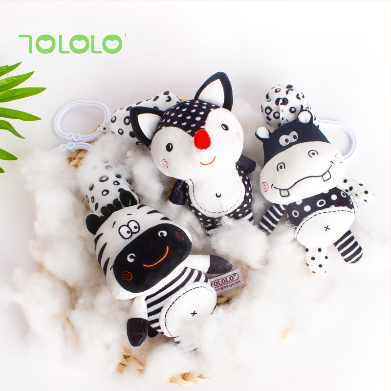 Плюшена висулка за бебешка количка със звънчета — играчка за ранно развитие: сетивно развитие, зрение, слух и координация ръка-око