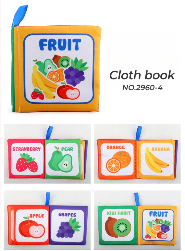 Auduma bērnu grāmata agrīnai izglītībai, augsta kontrasta kognitīvajai attīstībai, iekšpusē šņācošs papīrs