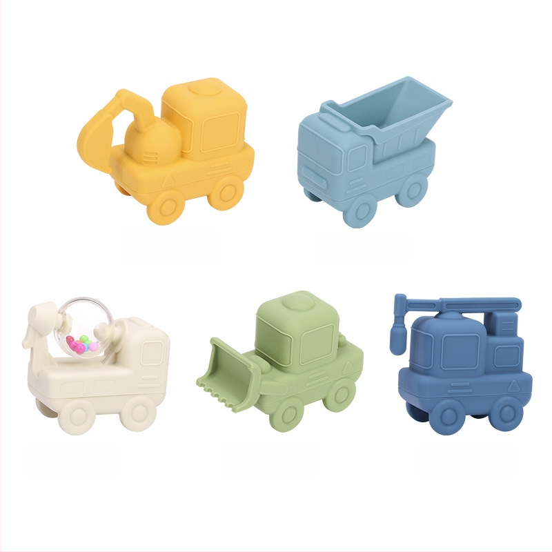Силиконова играчка за къпане – инженерно превозно средство с пръскане на вода, плаващ автомобил за деца 0–2 г