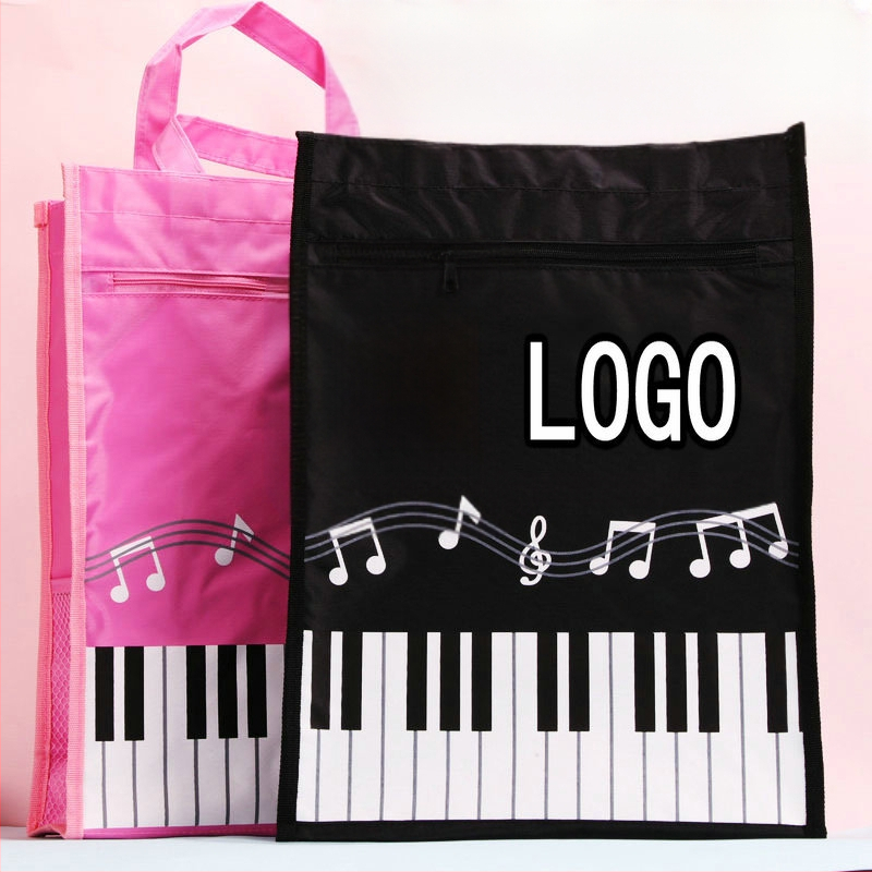 Oxford чанта за файлове с цип, двуслойна чанта за документи и ноти за пиано, модел A4A, възможност за печат на лого