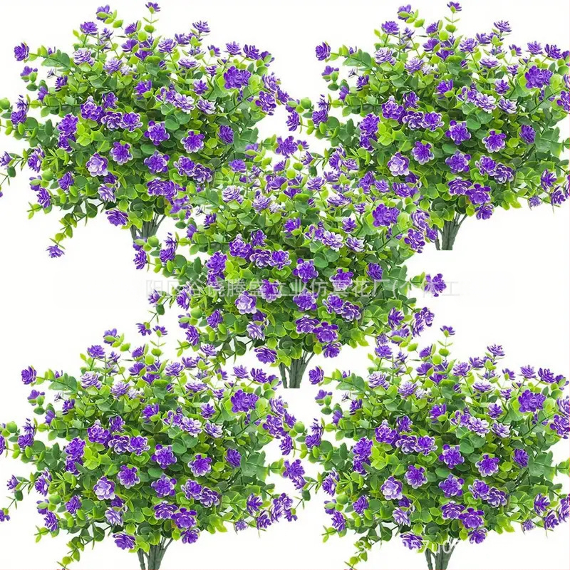 Tehislik eukalüptuse ja kamellia bukett, plastiktaim, süstvormiga valmistatud, välistingimustes kasutamiseks, kodu dekoratsiooniks