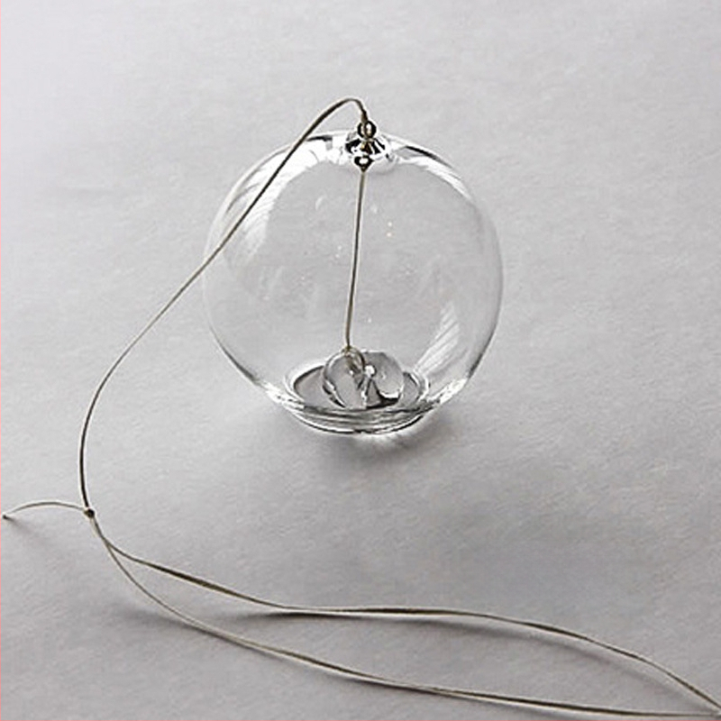 Κουδούνι ανέμου σε ιαπωνικό στυλ, διαφανές μποροσίτικο γυαλί, φυσητό, κρεμαστό δωματίου, γυαλισμένη επιφάνεια, απλός μοντέρνος αφαιρετικός σχεδιασμός, m.x made